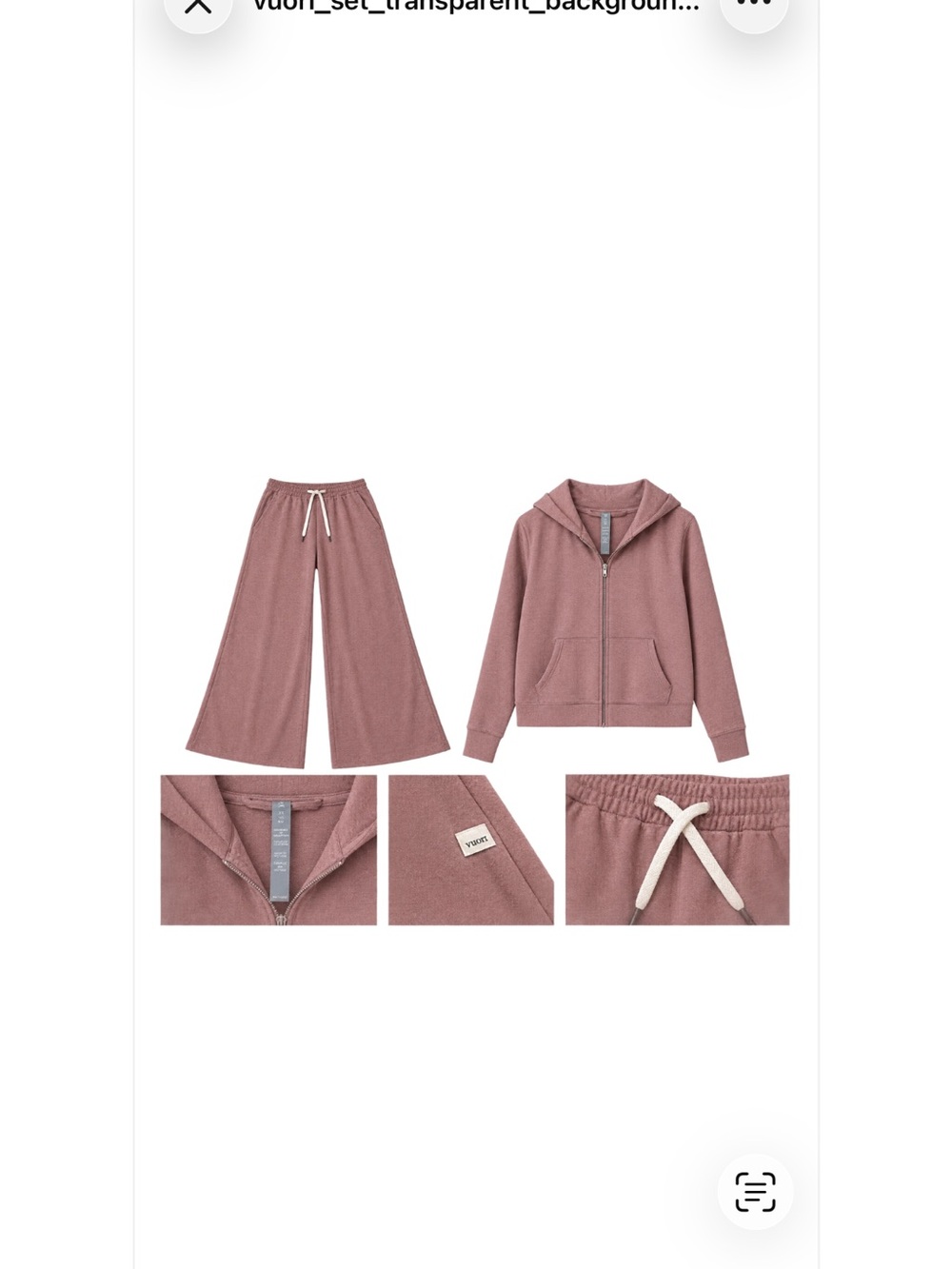 Vuori Wide-Leg Track Pants & Zip Hoodie - Top XL and bottoms L